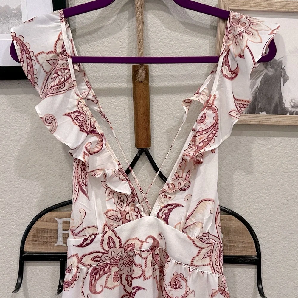 New! Cupshe Boho Mini Dress Paisley Print Size Medium - Picture 4 of 16